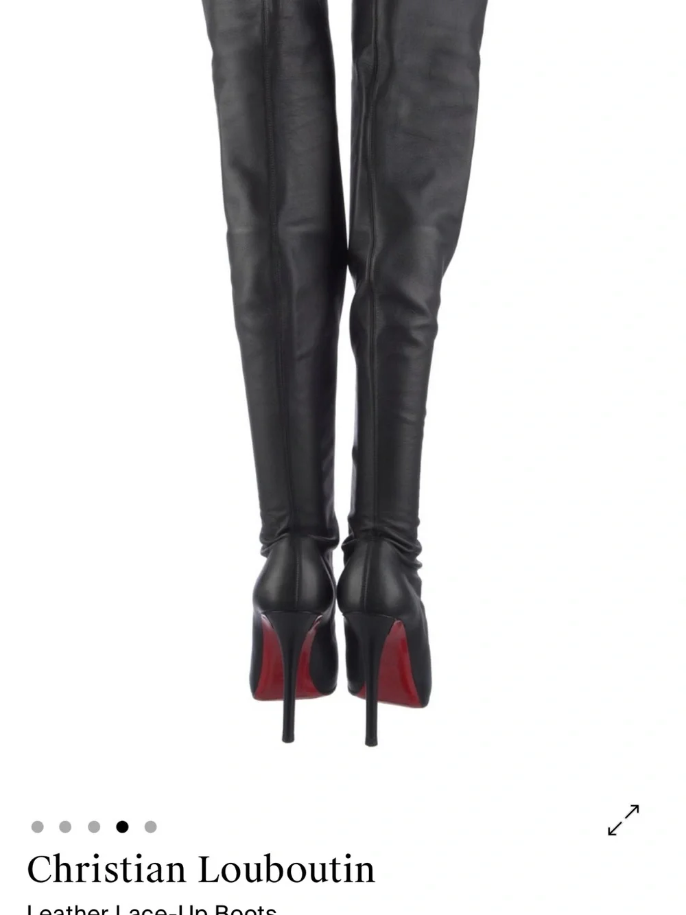 ChOver-the-Knee Lace-Up Stiletto Boot in Black
